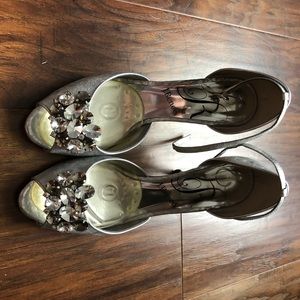 J Renee Silver Evening Sandals